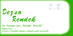 dezso rendek business card